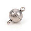 Tarnish Resistant 201 Stainless Steel Magnetic Clasps with Loops STAS-L244-10B-P-2