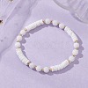 Natural White Shell & Malaysia Jade Beaded Stretch Bracelets for Women BJEW-JB13144-1