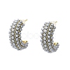Gainsboro Plastic Pearl Beaded Stud Earrings EJEW-L270-012B-G-1-1