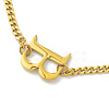 Ion Plating(IP) 304 Stainless Steel Initial Letter B Pendant Necklace with Curb Chains for Women NJEW-M199-02G-3