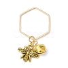 Alloy Bees and Iron Bell Pendant Decoration HJEW-JM01307-01-2