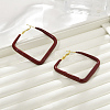 Brass Rhombus Hoop Earrings EJEW-A121-12E-G-1