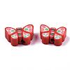 Handmade Polymer Clay Butterfly Beads X-CLAY-Q211-03-2