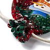 Christmas Theme Rectangle Jute Bags with Jute Cord ABAG-E006-01D-3