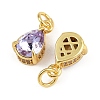 Brass Pave Cubic Zirconia Pendants KK-L240-05G-03-2