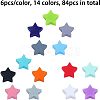 84Pcs 14 Colors Silicone Beads SIL-CA0001-26-3