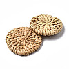Handmade Reed Cane/Rattan Woven Beads WOVE-S119-22-4