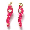 Brass Enamel Pendants KK-B026-15G-B-1