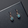 Teardrop Alloy Glass Pendant Necklaces & Stud Dangle Earrings Sets for Women WGD12E0-02-3