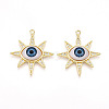 Brass Micro Pave Clear Cubic Zirconia Pendants for Women KK-T070-104-1