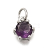 Brass Pave Cubic Zirconia Pendants KK-V002-23P-05-1