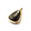 Natural Black Lip Shell Pendants STAS-F318-15G-2
