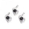 Natural Black Agate Pendants G-L512-O09-1