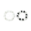 2Pcs 2 Color Acrylic & Glass Seed Beaded Stretch Rings Set for Women RJEW-JR00593-1