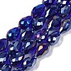 Transparent Electroplate Glass Beads Strands EGLA-N013-T6mm-B07-1