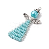 Glass Seed Beads Pendants PALLOY-MZ00381-04-3