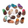 Mixed Styles Transparent Resin & Walnut Wood Pendants RESI-N053-26-2