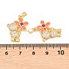 Brass Micro Pave Clear Cubic Zirconia Pendants KK-F931-19G-3