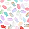 50Pcs Transparent Spray Painted Glass Beads GLAA-FS0002-06D-11