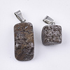 Natural Snowflake Obsidian Pendants G-Q996-16-2
