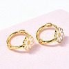 Daisy Brass Enamel Hoop Earrings for Women EJEW-G434-02G-3