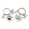 Flat Round Alloy Keychain KEYC-YW00090-01-5