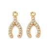 Brass Micro Pave Clear Cubic Zirconia Charms KK-B160-27G-1