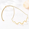 304 Stainless Steel Wavy Line Choker Slider Necklaces NJEW-Z106-01G-3