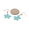 Glass Seed Braided Snowflake Dangle Earrings EJEW-MZ00069-02-3