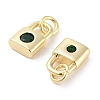 Brass Micro Pave Cubic Zirconia Charms KK-C051-13G-02-2