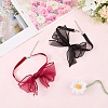 2Pcs 2 Colors Gauze Bowknot Fabric Choker Necklaces for Women AJEW-CP0011-95-4