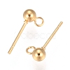 202 Stainless Steel Ball Stud Earring Findings STAS-F141-06G01-4mm-2