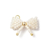 Glass Seed Beaded Bowknot Pendants PALLOY-MZ00564-01-1