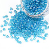 Round Transparent Colors Rainbow Glass Seed Beads X-SEED-A007-3mm-163-1