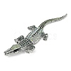 Alloy Rhinestones Alligator Brooches JEWB-S022-07B-2