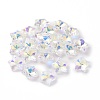 AB Color Plated Transparent Electroplate Glass Charms GLAA-H104-A04-1