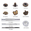 18 Sets Crown & Bowknot & Rose Flower Brass Leather Snap Buttons Fastener Kits SNAP-YW0001-05AB-3