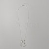 Zinc Alloy Teardrop Pendant Necklace with Steel Cable Chains NJEW-WH0002-97S-2