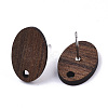 Walnut Wood Stud Earring Findings X-MAK-N033-006-3