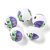 Easter Theme Printed Wood European Beads WOOD-M010-02C-1
