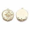 Brass Micro Pave Clear Cubic Zirconia Pendants X-KK-S356-219G-NF-2