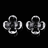 4-Petal Transparent Acrylic Bead Caps X-FACR-T001-09A-3