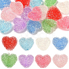 16Pcs 8 Colors Drusy Heart Resin Rhinestone Beads RESI-YW0006-24-1