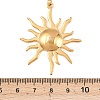304 Stainless Steel with ABS Imitation Pearl Sun Pendant Necklaces NJEW-Z107-01G-5
