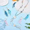 8Pcs 4 Colors Synthetic Turquoise & Blue Spinel & Natural Howlite & Rose Quartz & Magnesite Starfish & Glass Seed Beaded Jellyfish Big Pendants FIND-SC0021-21-4