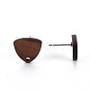 Walnut Wood Stud Earring Findings WOOD-S054-47-4