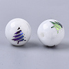 Christmas Opaque Glass Beads X-EGLA-R113-02D-2