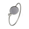 304 Stainless Steel Blank Bangle Bases with Flat Round STAS-Z088-01P-03-1