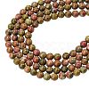Natural Unakite Beads Strands G-AR0001-39-1