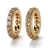 Brass Micro Pave Cubic Zirconia Rondelle European Beads KK-B028-18G-B-1